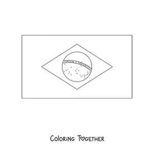 Coloring page of the horizontal flag of Brazil