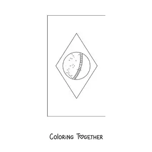 Coloring page of the vertical flag of Brazil
