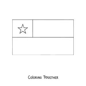 Coloring page of the horizontal flag of Chile
