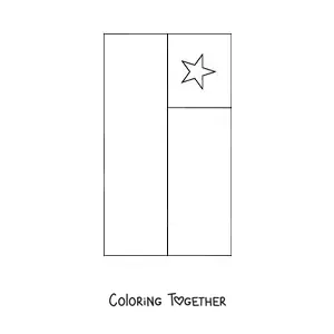 Coloring page of the vertical flag of Chile