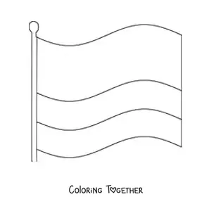 Coloring page of the large flag of Colombia waving
