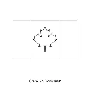 Coloring page of the horizontal flag of Canada