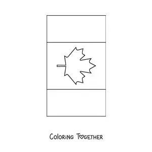 Coloring page of the vertical flag of Canada