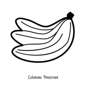 Coloring page of three bananas