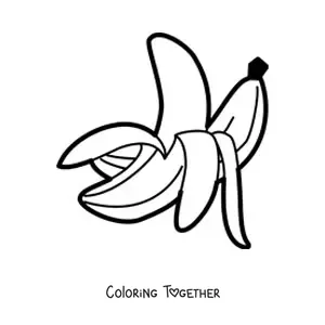 Coloring page of two bananas