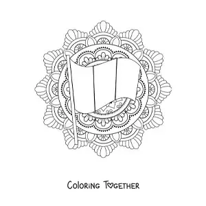 Coloring page of the flag of France with a mandala