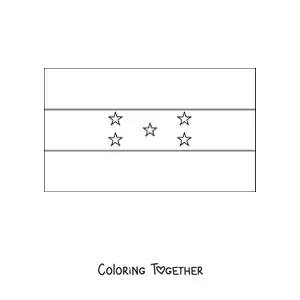 Coloring page of the horizontal flag of Honduras