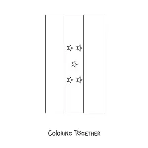 Coloring page of the vertical flag of Honduras