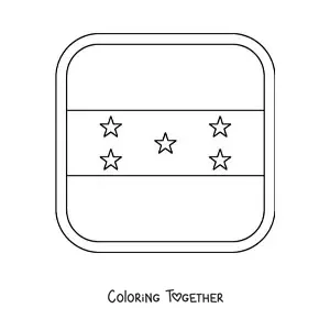Coloring page of the flag of Honduras as a square emoji