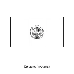 Coloring page of the horizontal flag of Peru