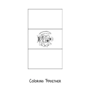 Coloring page of the vertical flag of Peru