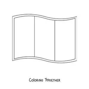 Coloring page of the flag of Italy waving