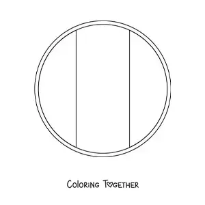 Coloring page of the round flag of Italy emoji