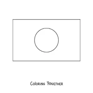 Coloring page of the horizontal flag of Japan
