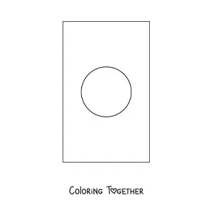 Coloring page of the vertical flag of Japan