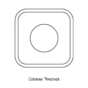 Coloring page of the square flag of Japan emoji