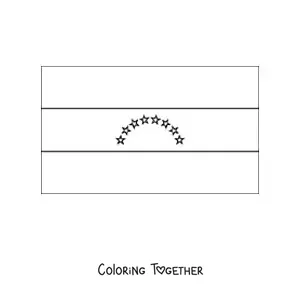Coloring page of the horizontal flag of Venezuela