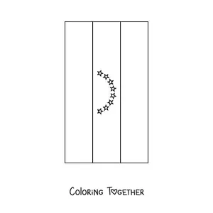 Coloring page of the vertical flag of Venezuela