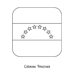 Coloring page of the square flag of Venezuela emoji