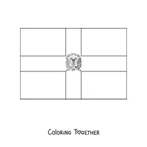 Coloring page of the horizontal flag of the Dominican Republic