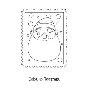 Coloring page of Santa Claus's face