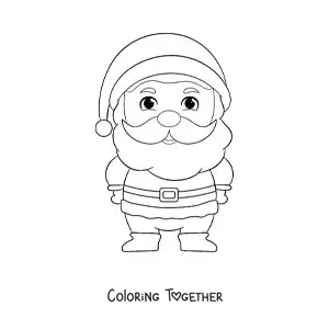 Coloring page of a kawaii Saint Nicholas