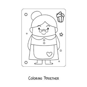 Coloring page of Mrs. Claus