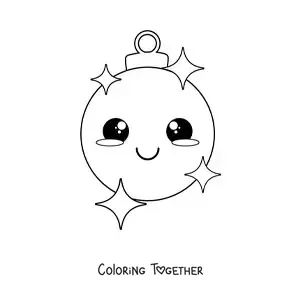Coloring page of an animated Christmas bauble