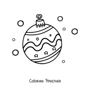 Coloring page of a pretty Christmas ball