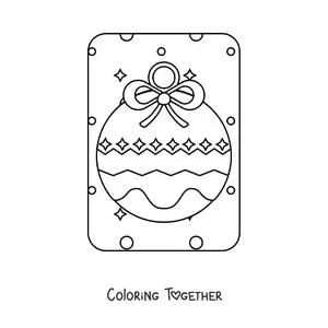 Coloring page of a large Christmas bauble