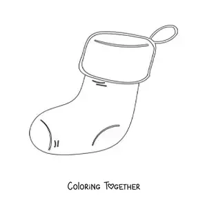 Coloring page of a large simple Christmas stocking