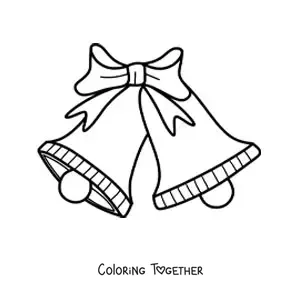 Coloring page of 2 Christmas bells