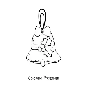 Coloring page of a Christmas bell ornament