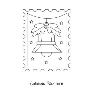 Coloring page of a simple Christmas bell