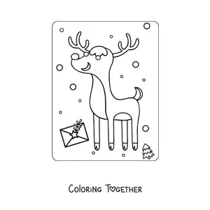 Coloring page of Rudolph the reindeer