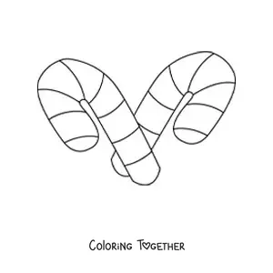 Coloring page of simple candy canes