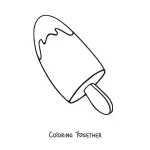 Coloring page of an ice cream popsicle