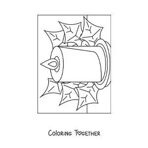 Coloring page of a big Christmas candle