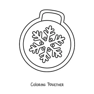 Coloring page of a Christmas ball shaped cookie