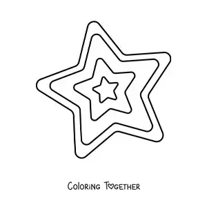 Coloring page of a Christmas star shaped cookie