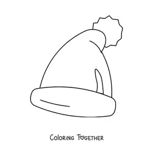 Coloring page of a Santa Claus hat