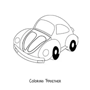Coloring page of a Volkswagen Beetle
