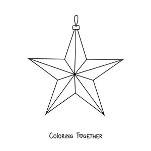 Coloring page of a Christmas star