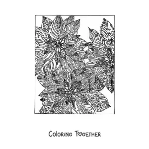 Coloring page of Christmas flowers