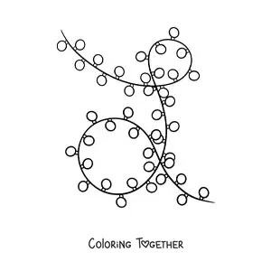 Coloring page of Christmas lights