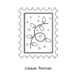 Coloring page of Christmas lights