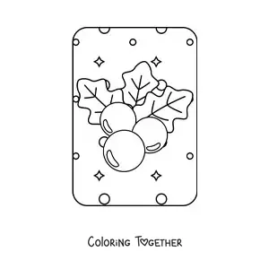 Coloring page of mistletoe
