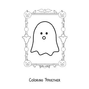 Coloring page of a big simple ghost