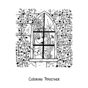 Coloring page of a horror ghost