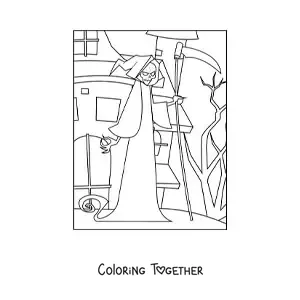Coloring page of horror Death